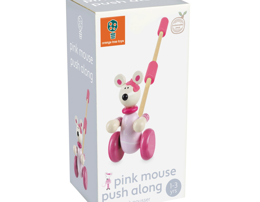 Παιχνίδι ώθησης Pink Mouse Orange Tree Toys