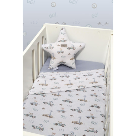Σεντόνια Λίκνου Σετ 2τ -75x110-100% Βαμβάκι Des.421 Oliver Baby