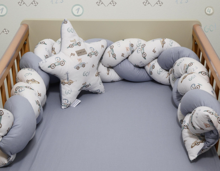 Πλεξούδα Τριπλή Βαμβακερή Design 421 20x200cm με Ειδική Εσωτερική Επένδυση Oliver Baby