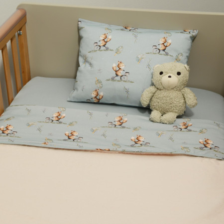 Minky ΝEW Κουβέρτα Λίκνου Διπλής Όψης 75x95 Des.429 Oliver Baby