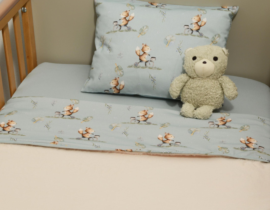 Minky ΝEW Κουβέρτα Λίκνου Διπλής Όψης 75x95 Des.429 Oliver Baby