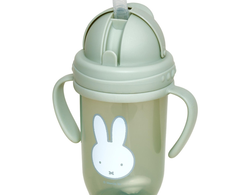 Παγούρι με Χερούλια και Καλαμάκι 260ml Miffy Green KOKO