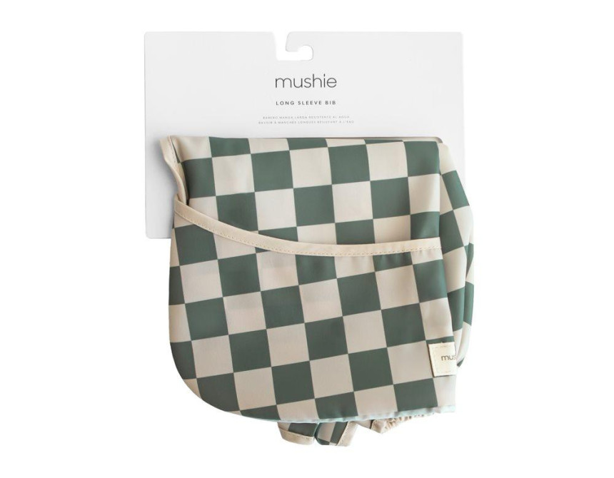Σαλιάρα με Μανίκια Olive Check - Mushie