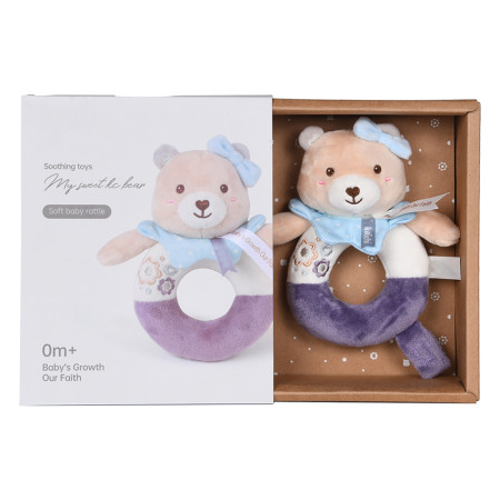 ΜΑΛΑΚΗ TEDDY FLOWER  RATTLE RING
