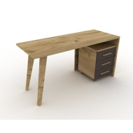 Γραφείο zip 150x60x74cm με τροχήλατη συρταριέρα με 3 συρτάρια 43x56x59cm