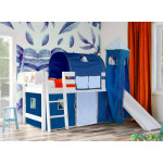 Υπερυψωμένο Κρεβάτι SMART PLUS Με Τσουλήθρα  Λευκό Οξιά