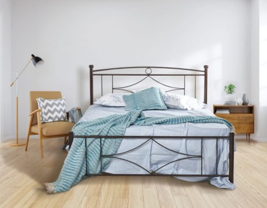 Μεταλλικό κρεβάτι No 17 για στρώμα 150x200cm 128-074-312 χαλκόμαυρο
