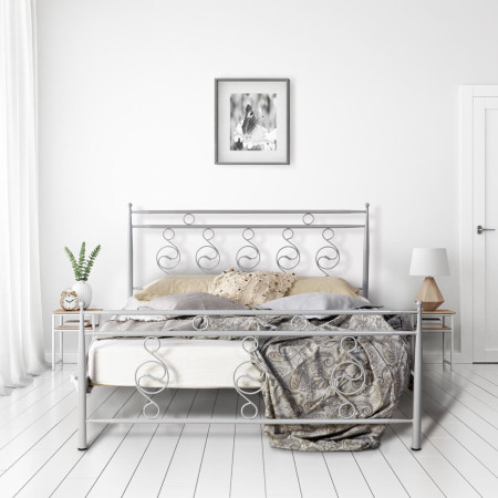 Μεταλλικό κρεβάτι No 66 για στρώμα 150x200cm 817-178-721 ασημί