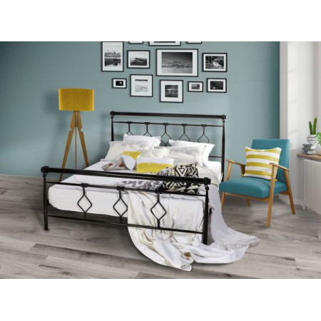 Μεταλλικό κρεβάτι No 74 για στρώμα 150x200cm 340-250-825 μαύρο