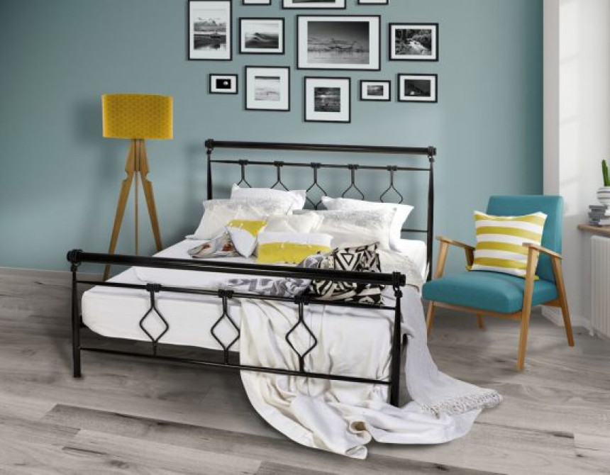 Μεταλλικό κρεβάτι No 74 για στρώμα 150x200cm 340-250-825 μαύρο