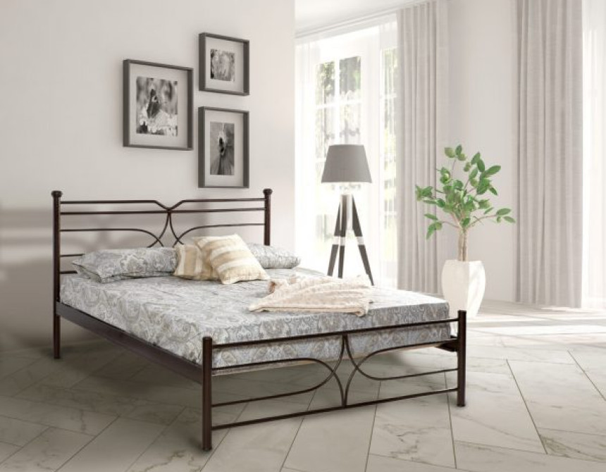 Μεταλλικό κρεβάτι No 10 για στρώμα 150x200cm 284-084-274 χαλκόμαυρο