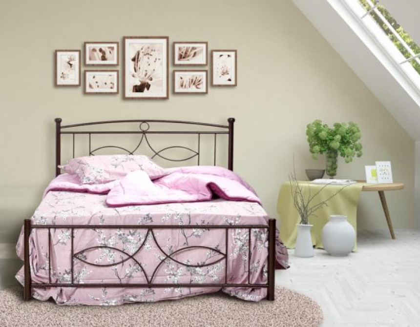 Μεταλλικό κρεβάτι No 15 για στρώμα 150x200cm 162-074-708 χαλκόμαυρο