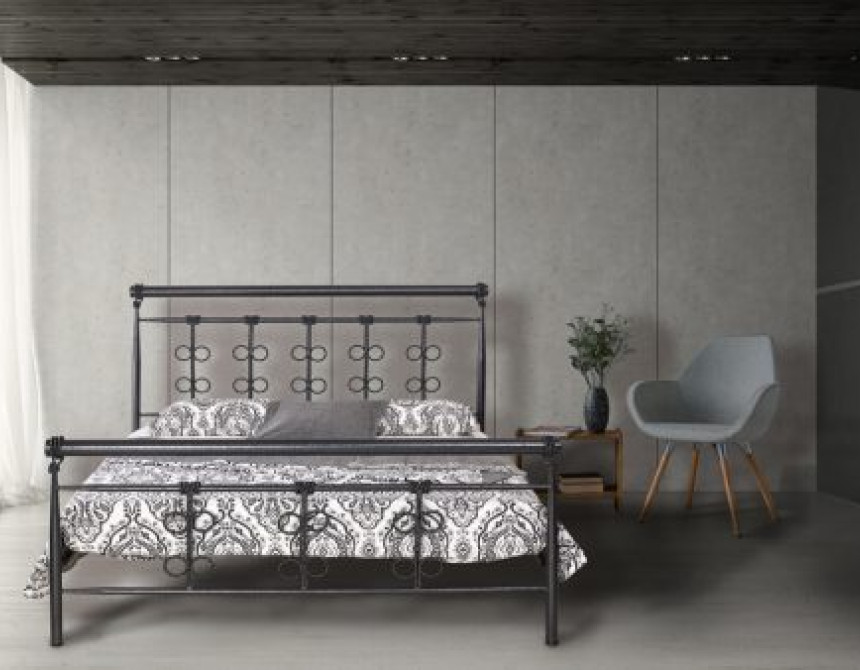 Μεταλλικό κρεβάτι No 64 για στρώμα 150x200cm 939-250-877 ανθρακόμαυρο