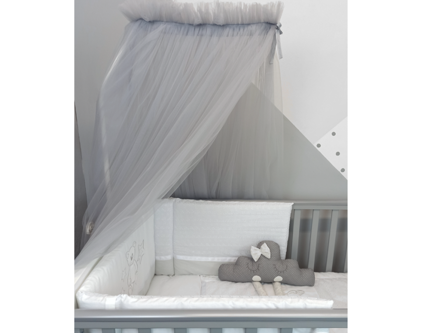 Koυνουπιέρα elegant με τούλι γκρι 7213ΓΚ