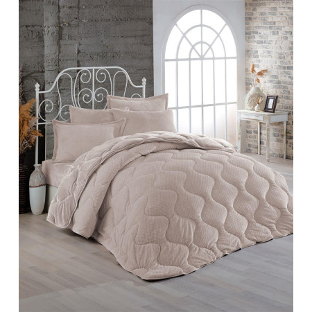 Κουβερτοπάπλωμα γούνα-fleece 680 gsm 1920 beige C01 160X220 polyester