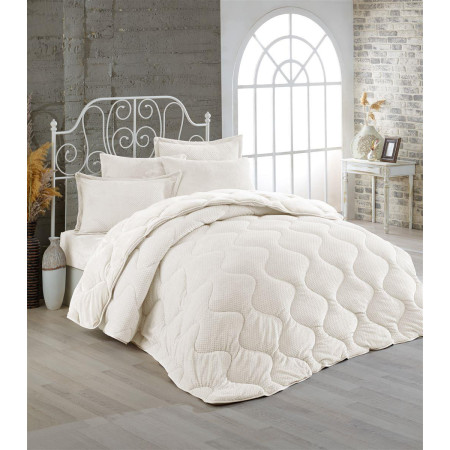Κουβερτοπάπλωμα γούνα-fleece 680 gsm 1920 ecru C03 160X220 polyester