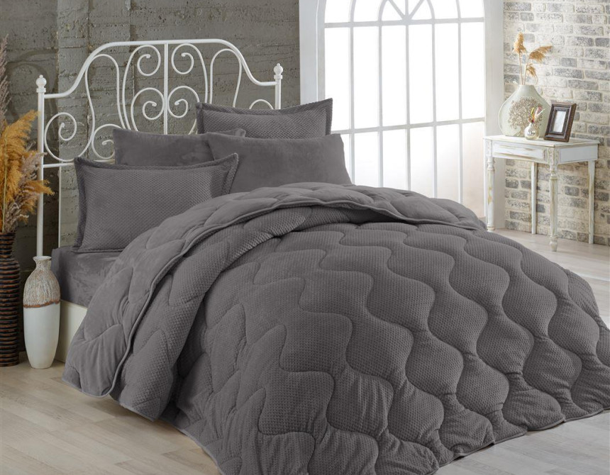 Κουβερτοπάπλωμα γούνα-fleece 680 gsm 1920 grey C04 160X220 polyester