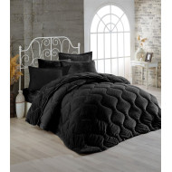 Κουβερτοπάπλωμα γούνα-fleece 680 gsm 1920 black C16 160X220 polyester