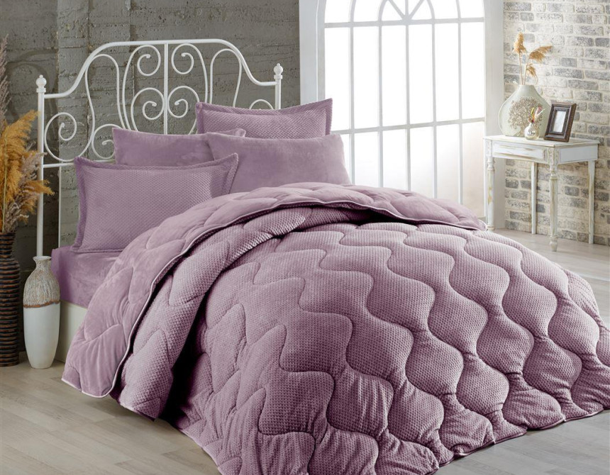 Κουβερτοπάπλωμα γούνα-fleece 680 gsm 1920 lila C19 160X220 polyester