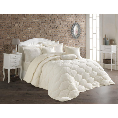 Κουβερτοπάπλωμα γούνα-fleece 680 gsm 1910 ecru H03 160X220 polyester