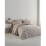 Κουβερτοπάπλωμα γούνα-sherpa 750 gsm 1860 beige B01 160X220 polyester