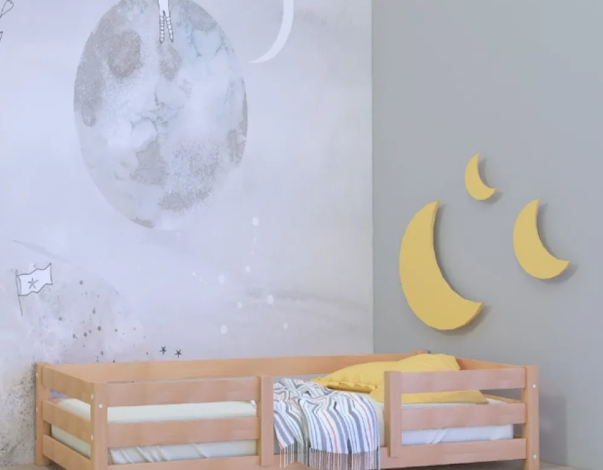 Κρεβάτι μοντεσσόρι hypnos φυσικό οξιά για στρώμα 70x140cm  