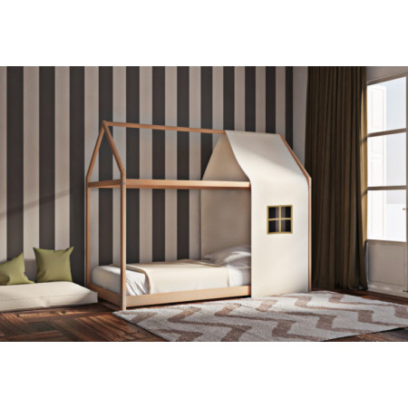 Παιδικό κρεβάτι μοντεσσόρι House Frame 380600 φυσικό οξιά για στρώμα 90x190