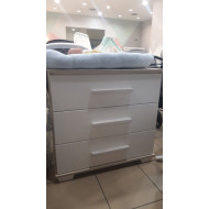 Συρταριέρα μελαμίνης και mdf 90x45x85 λευκό-γκρι ανάγλυφο