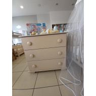 Συρταριέρα 80x40x89Y cm κρεμανελίνη με 3 συρτάρια