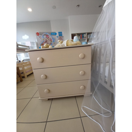 Συρταριέρα 80x40x89Y cm κρεμανελίνη με 3 συρτάρια
