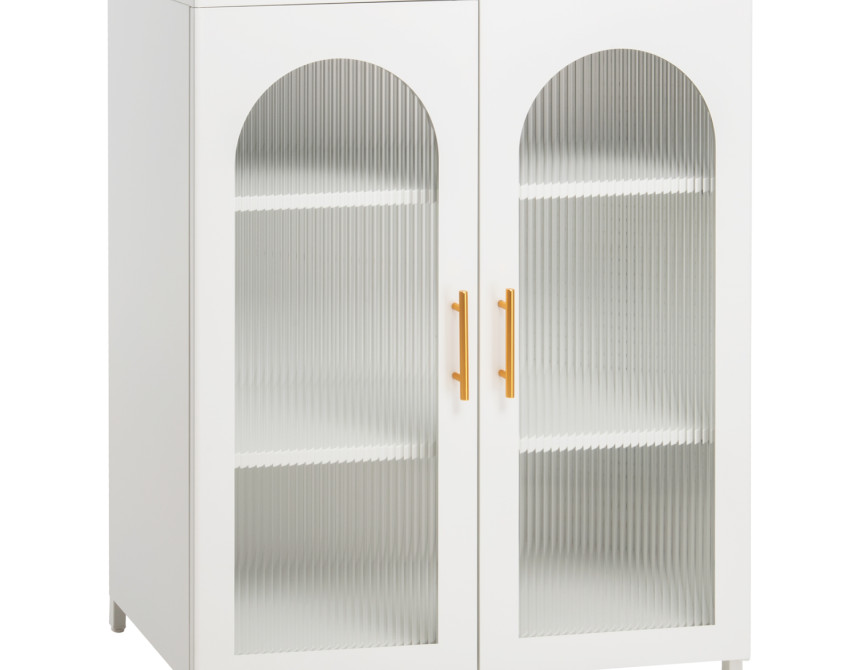 ΜΕΤΑΛΛΙΚΟ ΝΤΟΥΛΑΠΙ ΒΙΤΡΙΝΑ CARIL HM9571.02 ΛΕΥΚΟ 80x37-40x102Yεκ.