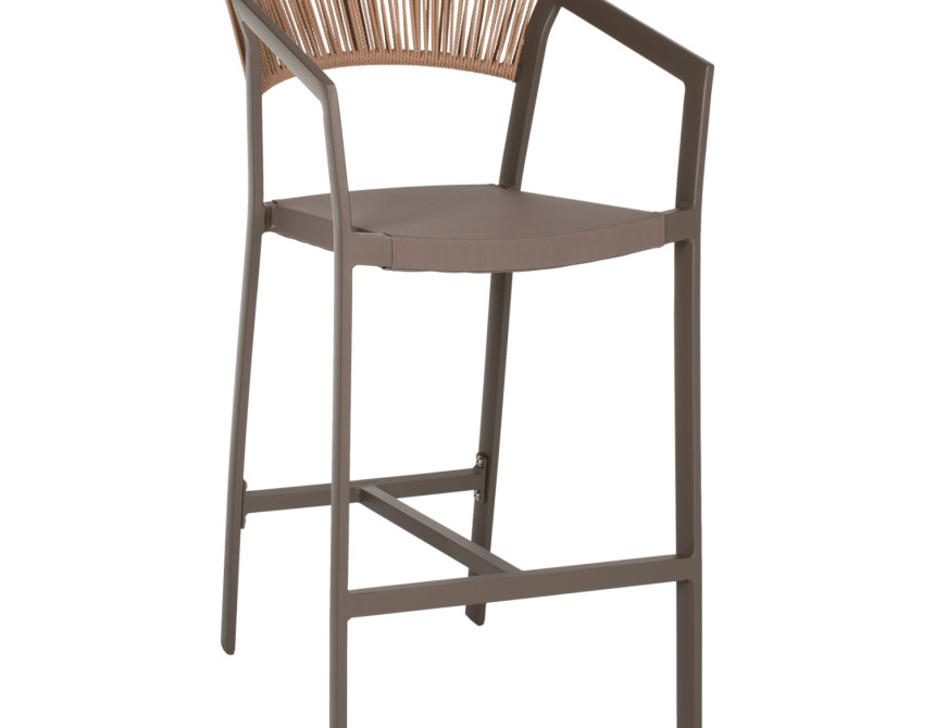 ΣΚΑΜΠΟ ΑΛΟΥΜΙΝΙΟΥ ΣΑΜΠΑΝΙ ΜΕ ΜΠΡΑΤΣΑ RATTAN & TEXTLINE 56x58x105Yεκ.HM5892.23