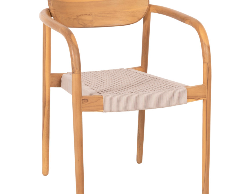 ΠΟΛΥΘΡΟΝΑ OSLO HM9636.07 ΞΥΛΟ TEAK ΦΥΣΙΚΟ & ΜΠΕΖ ΣΧΟΙΝΙ 55x54x80Yεκ.