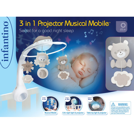 3 IN 1 PROJECTOR MUSICAL MOBILE (ECRU)