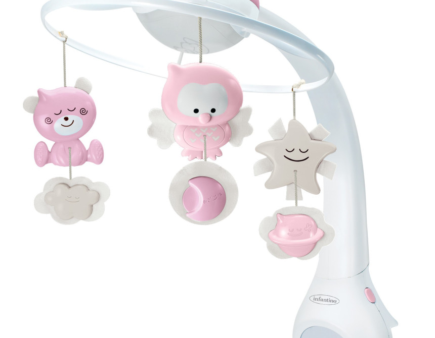 3 IN 1 PROJECTOR MUSICAL MOBILE (PINK)
