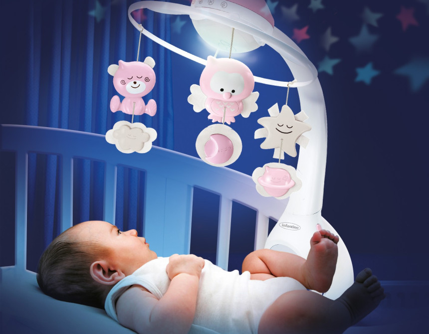 3 IN 1 PROJECTOR MUSICAL MOBILE (PINK)