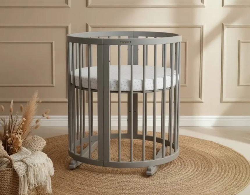 Κούνια μωρού SMART BED 9 in 1 Γκρι (Round)