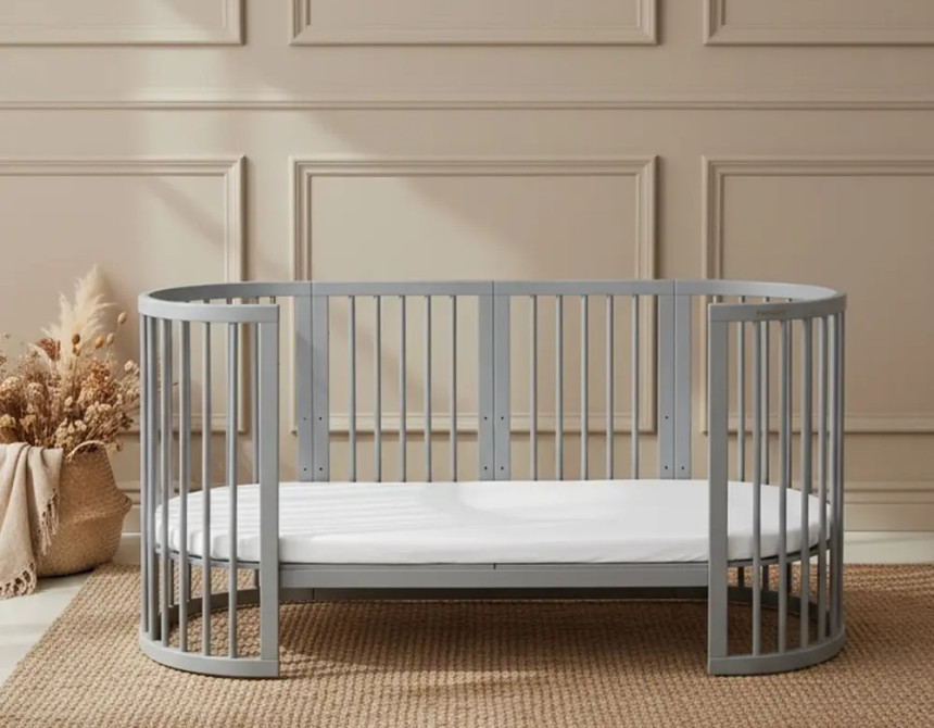 Κούνια μωρού SMART BED 9 in 1 Γκρι (Round)