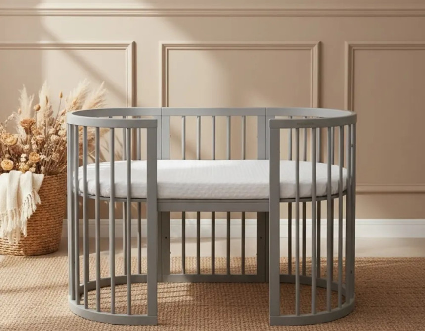 Κούνια μωρού SMART BED 9 in 1 Γκρι (Round)