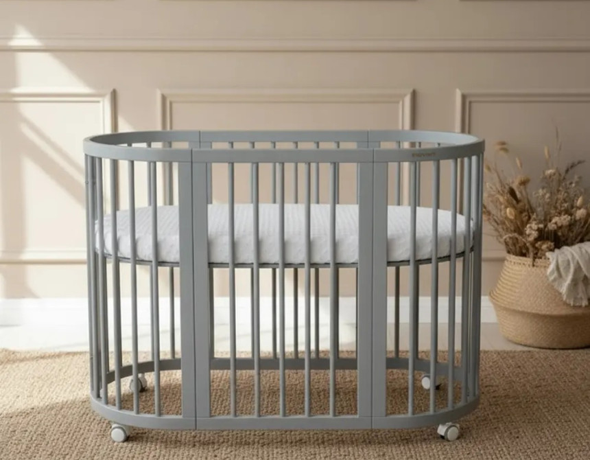 Κούνια μωρού SMART BED 9 in 1 Γκρι (Round)