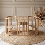 Κούνια μωρού SMART BED 9 in 1 Φυσικο ξυλο (Oval)