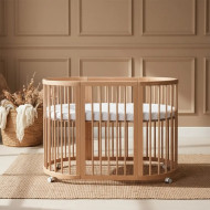 Κούνια μωρού SMART BED 9 in 1 Φυσικο ξυλο (Oval)
