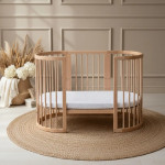 Κούνια μωρού SMART BED 9 in 1 Φυσικο ξυλο (Oval)