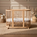 Κούνια μωρού SMART BED 9 in 1 Φυσικο ξυλο (Oval)