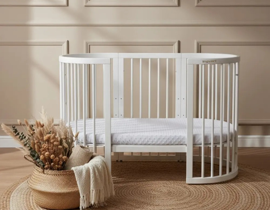 Κούνια μωρού SMART BED 9 in 1 Λευκο (Round)