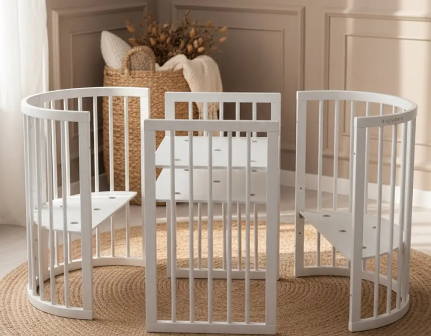 Κούνια μωρού SMART BED 9 in 1 Λευκο (Round)