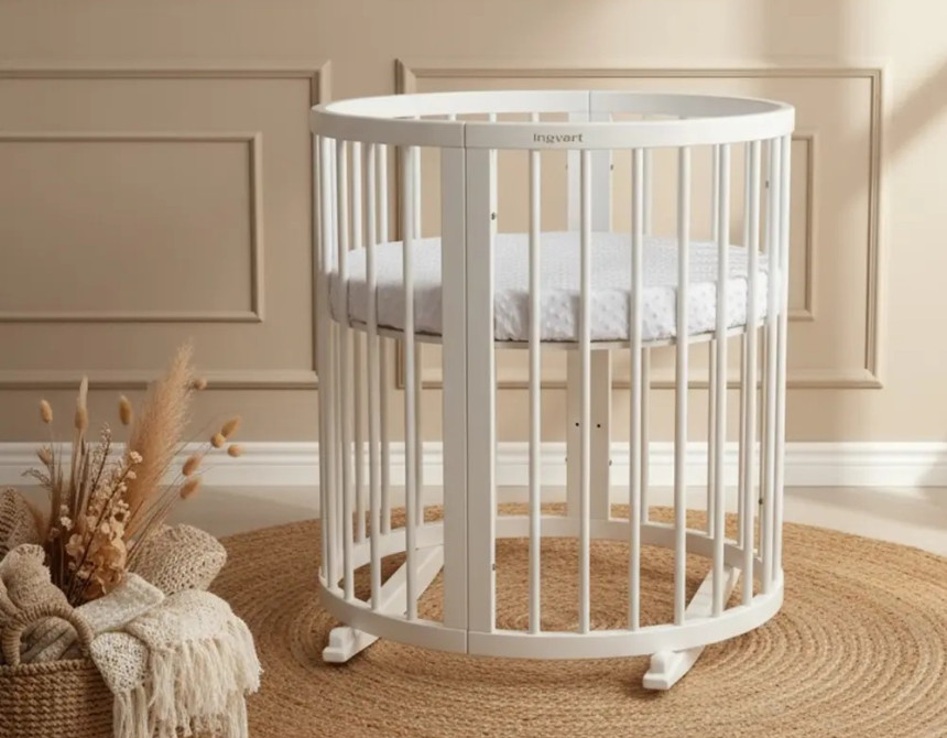 Κούνια μωρού SMART BED 9 in 1 Λευκο (Round)