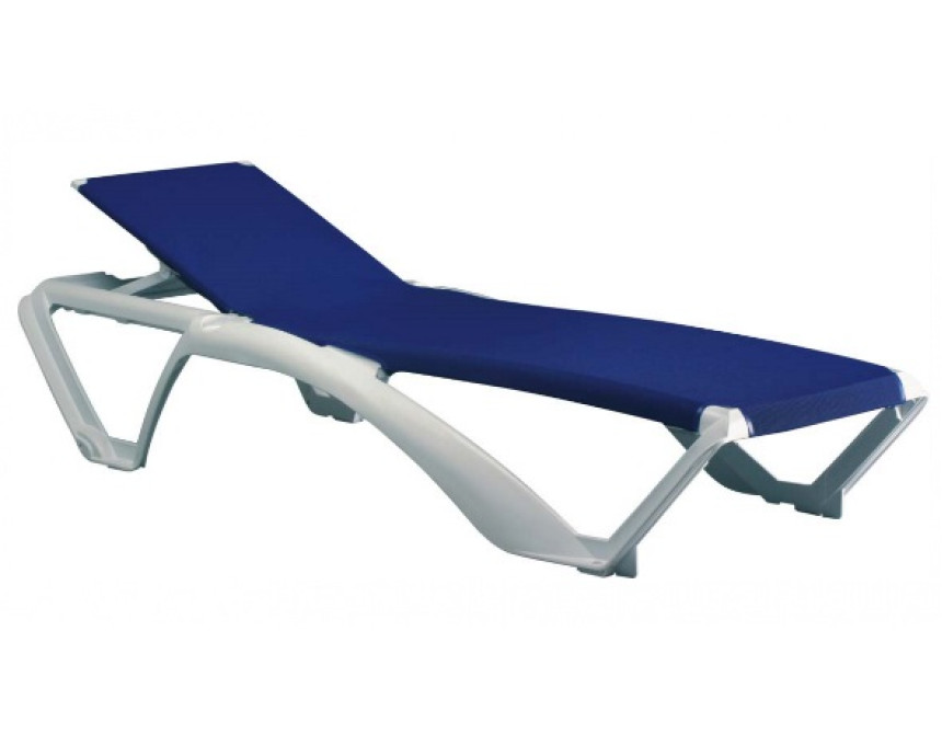 Sun-Lounger Marina/White, Resin/Textilene*