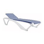 Sun-Lounger Marina/White, Resin/Textilene*