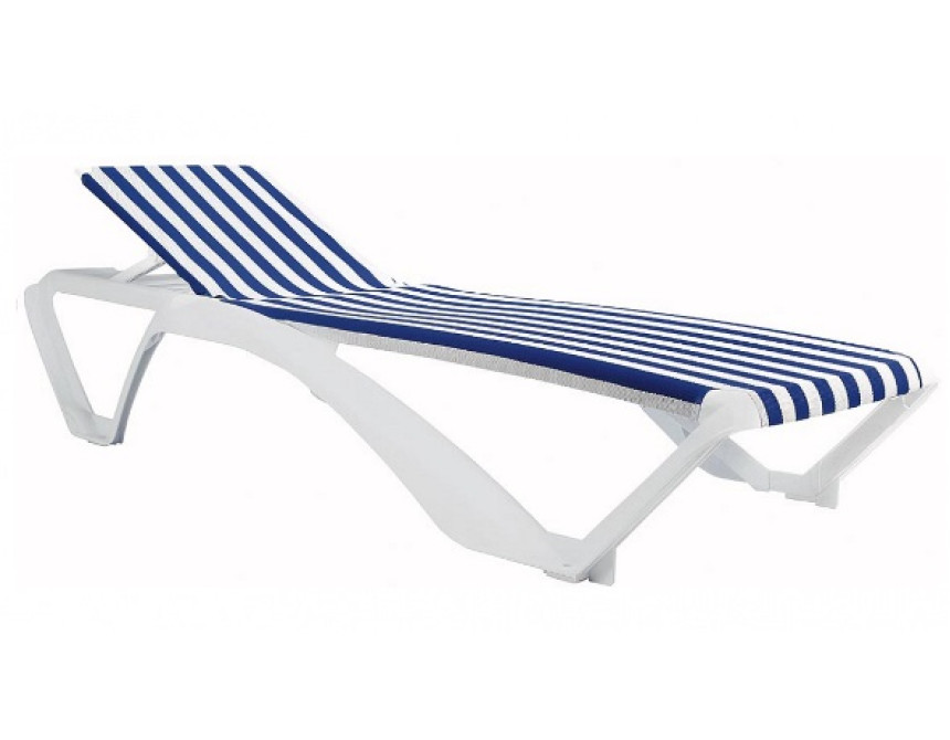 Sun-Lounger Marina/White, Resin/Textilene*
